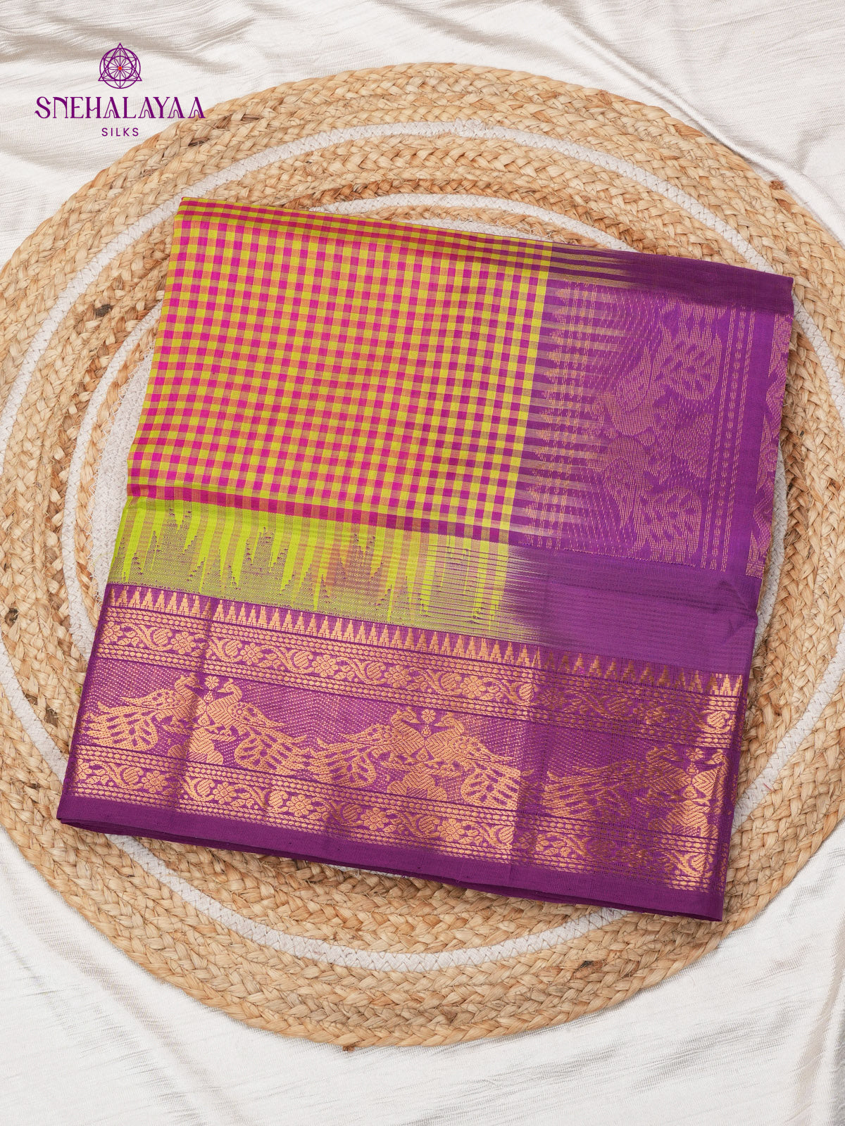 Pink Kanchi Silk Cotton Saree