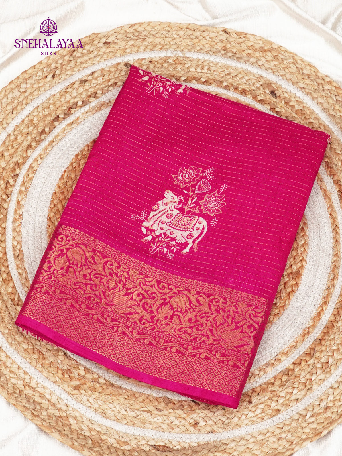 Rani Pink Dola Silk Saree