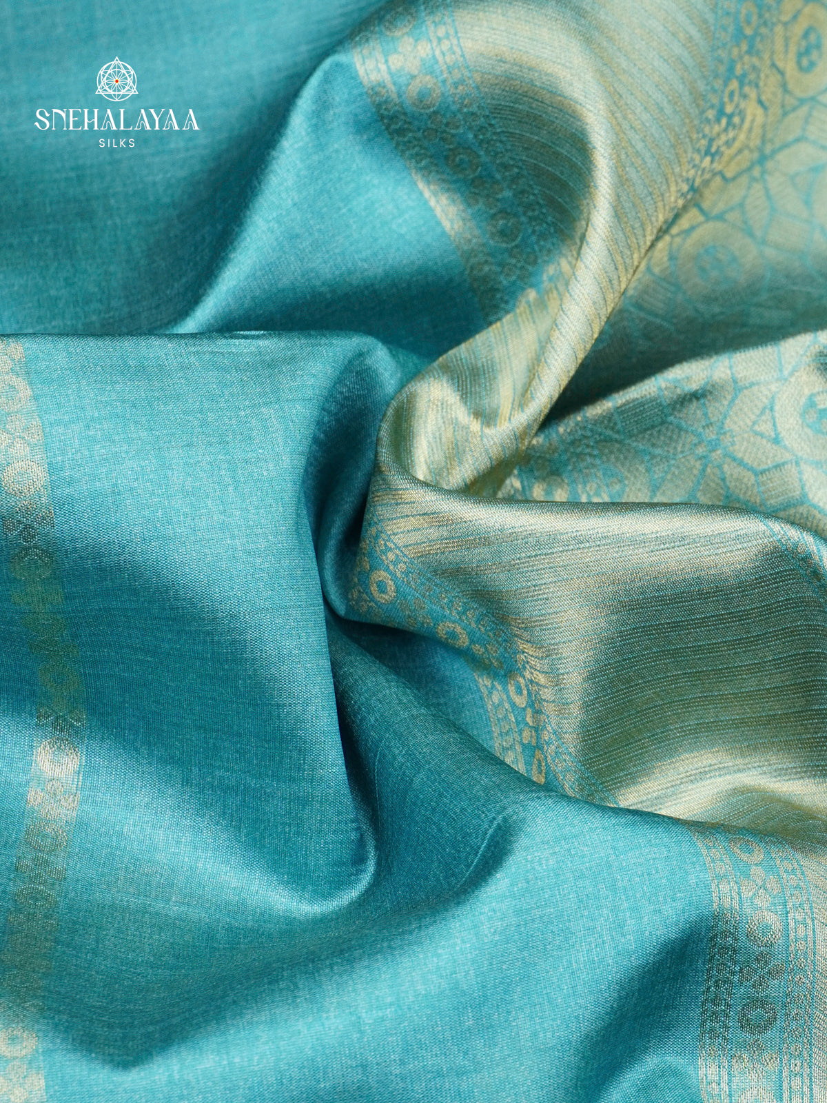 Ocean Blue Jute Saree
