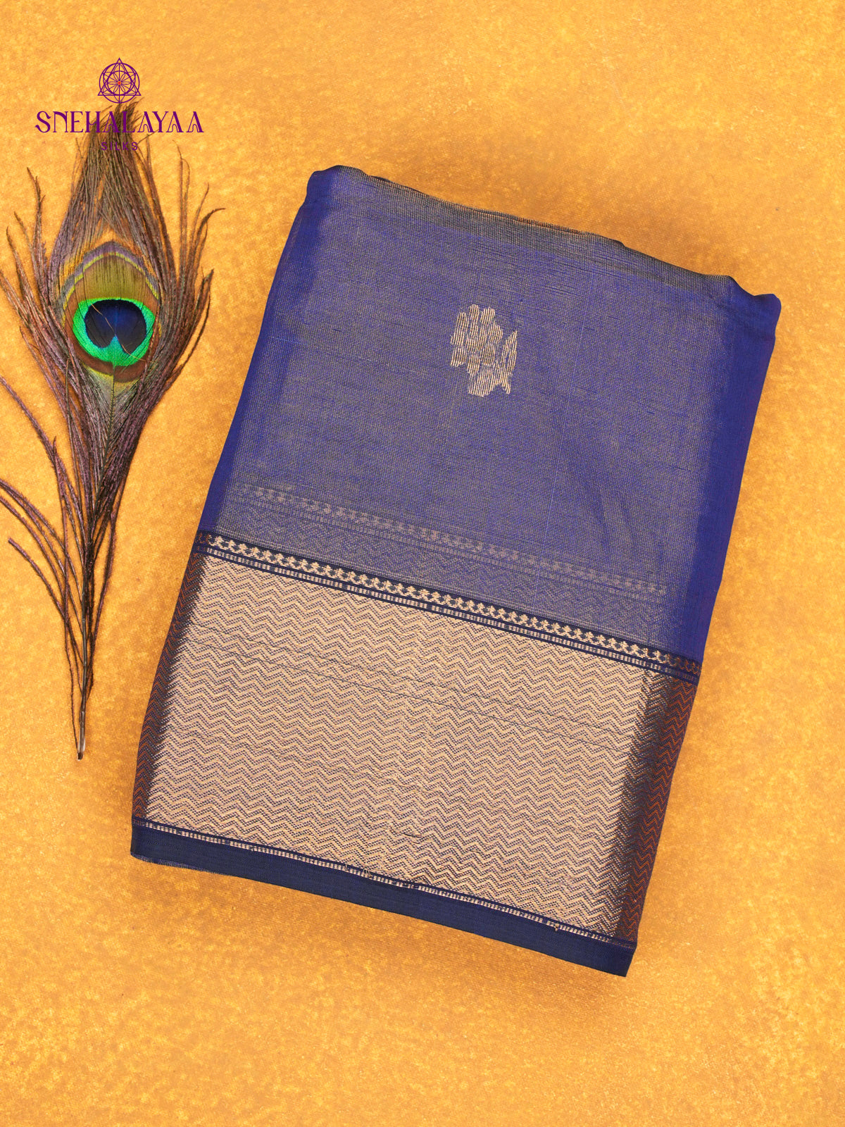 Pale Blue Maheshwari Silk Cotton Saree
