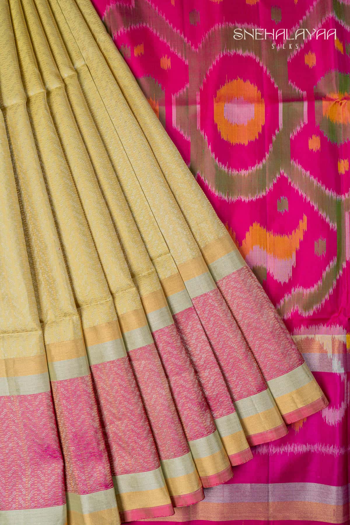 Sandal Ikkat Soft Silk Saree