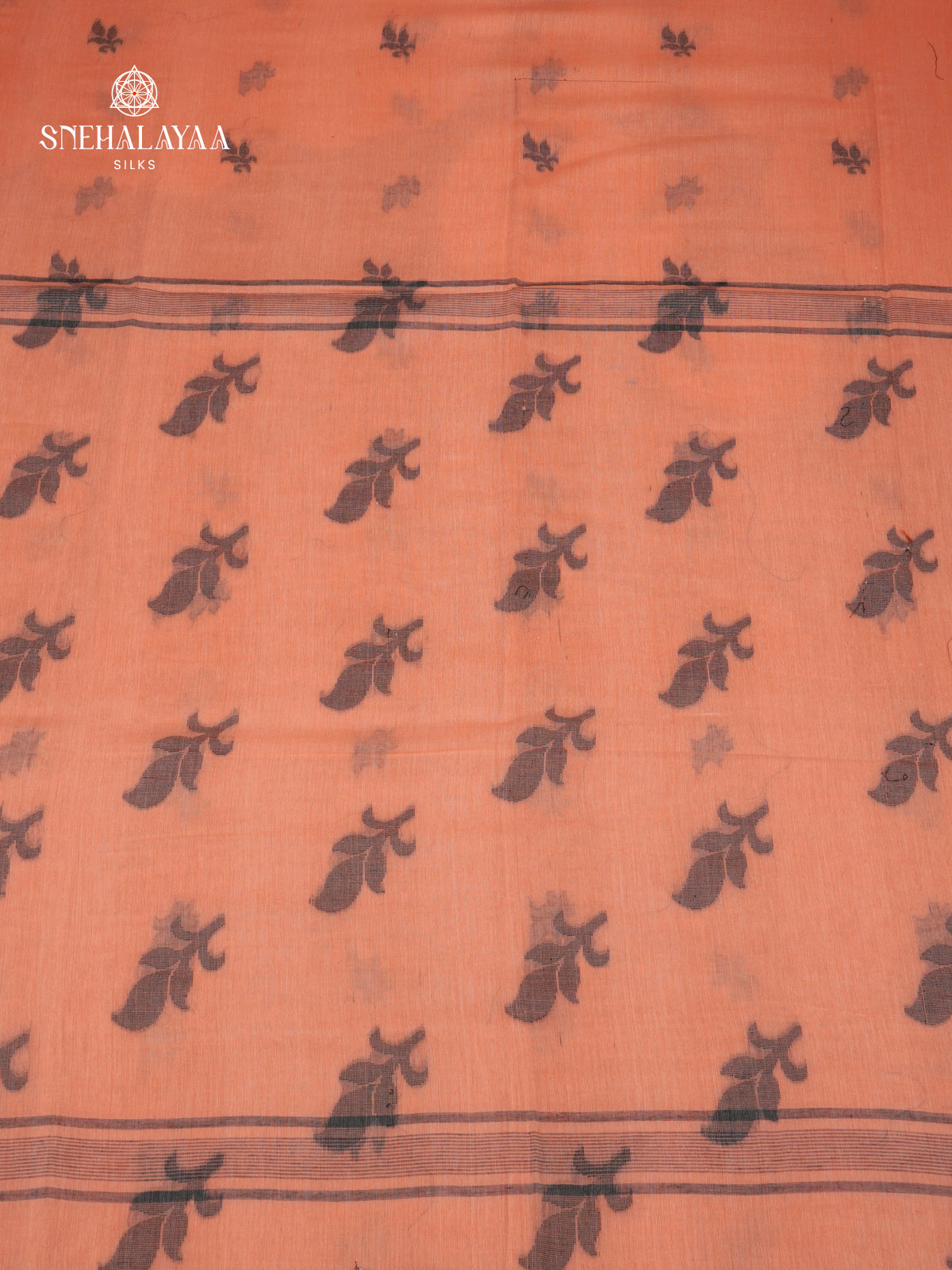 Peach Sambalpuri Cotton Saree