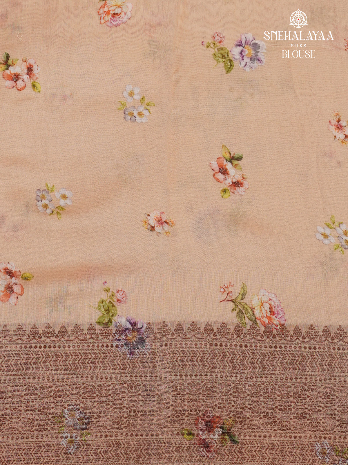 Peach Chanderi Saree