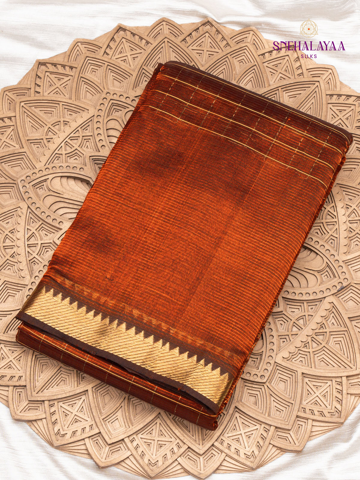 Orange Managalagiri Silk Cotton Saree