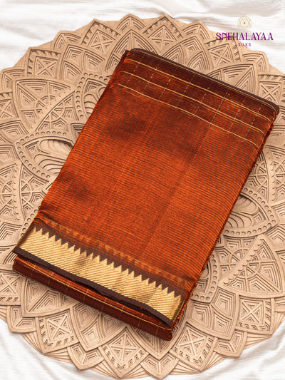 Orange Managalagiri Silk Cotton Saree