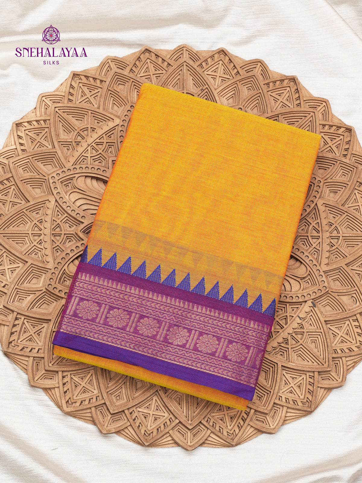 Mango Yellow Chettinad Cotton Saree