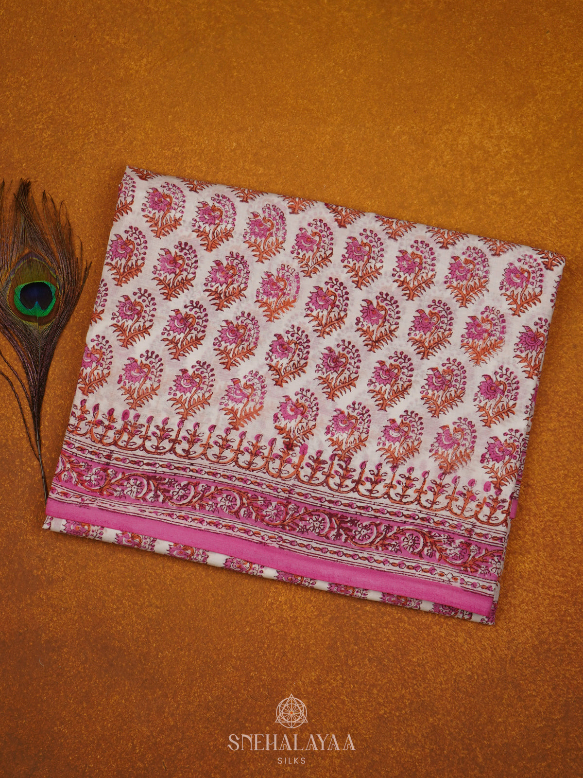 White Jaipur Cotoon Saree