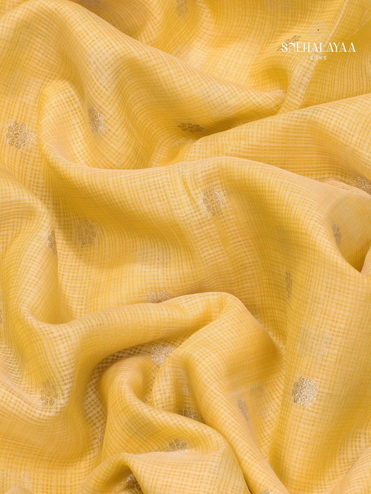 Yellow Kota Embroidery Saree