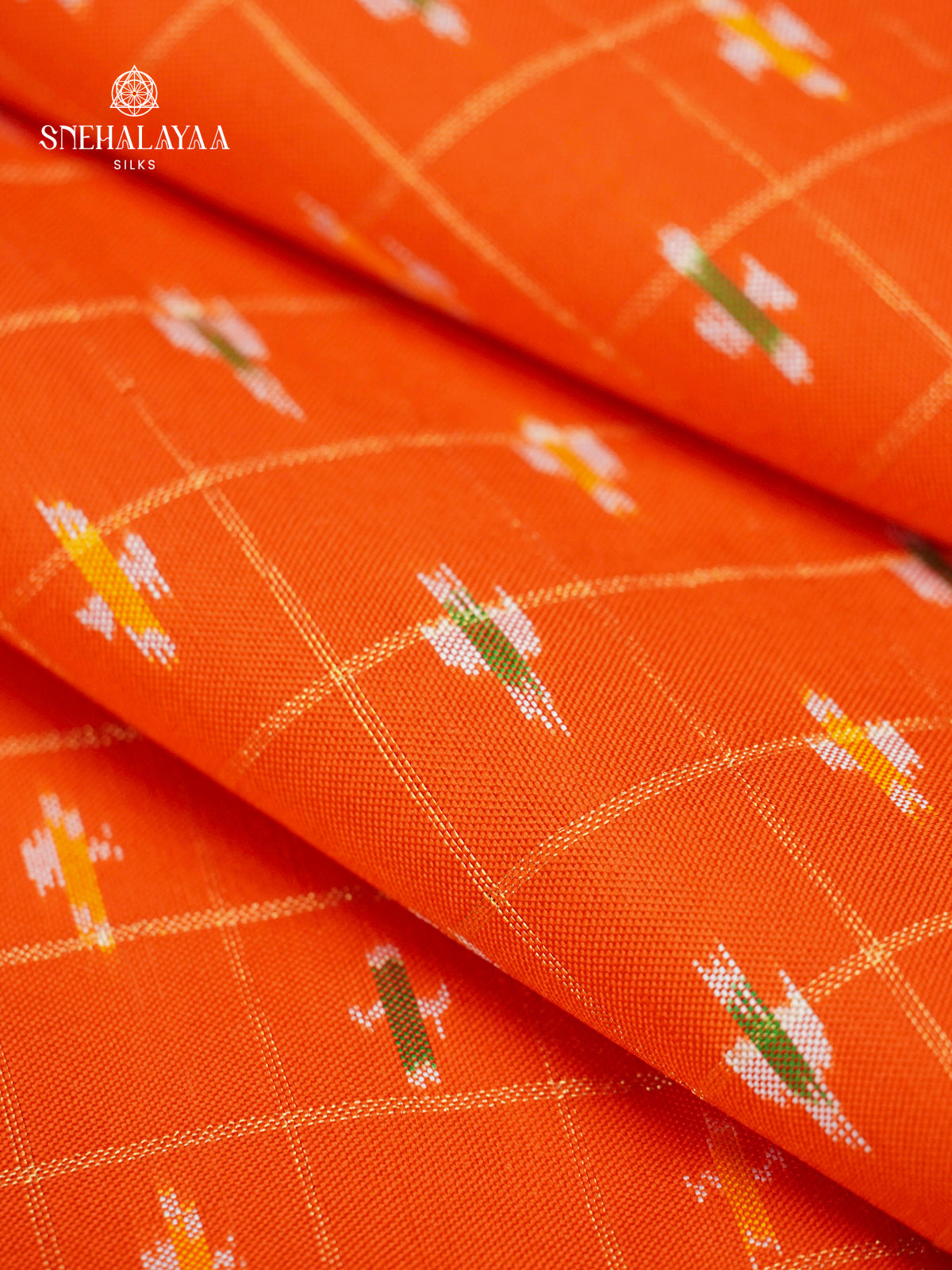 Orange Ikat Saree