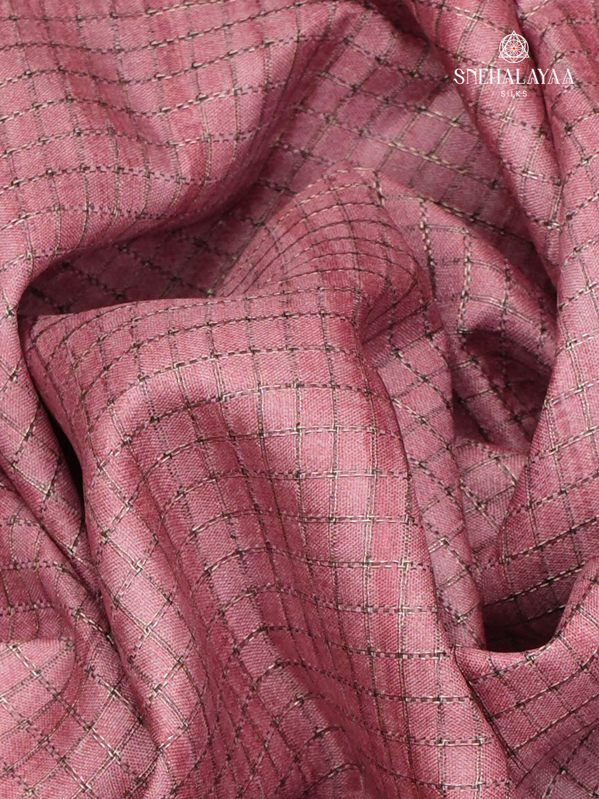 Magenta Floral Printed Tussar Saree