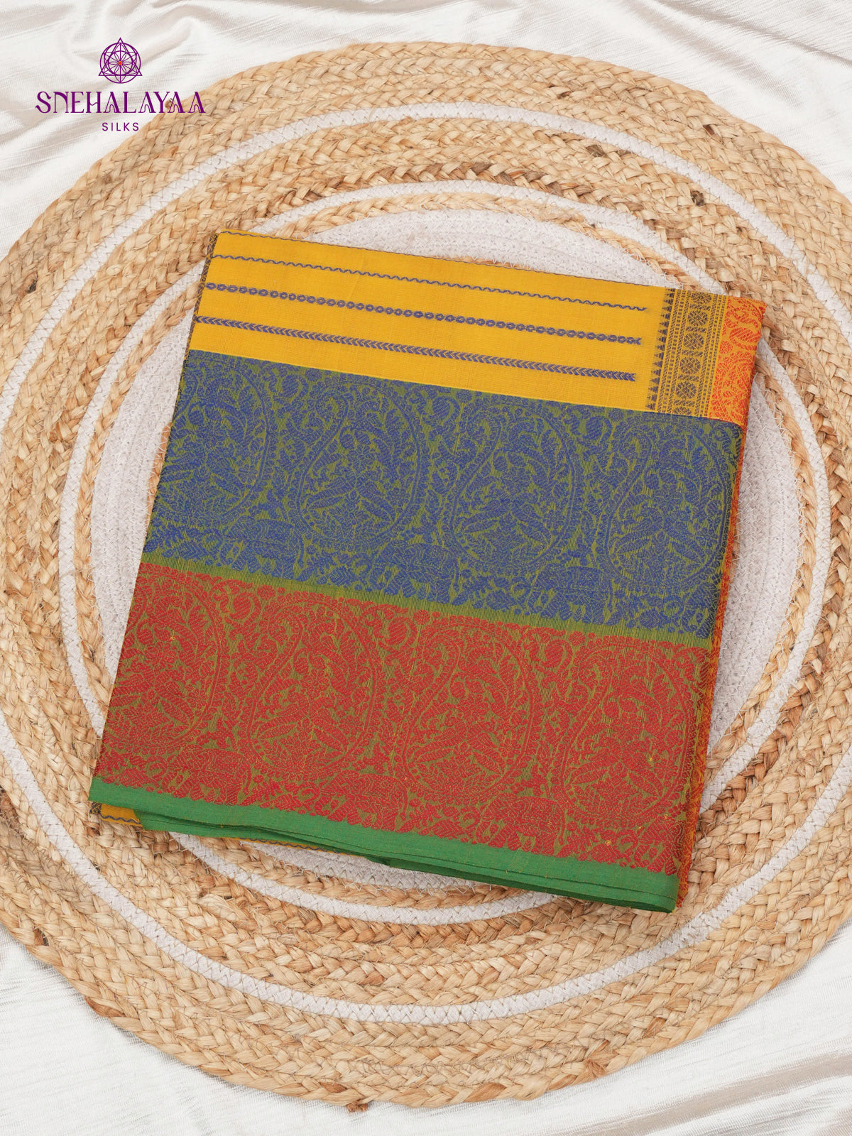 Yellow Venkatagiri Cotton Saree