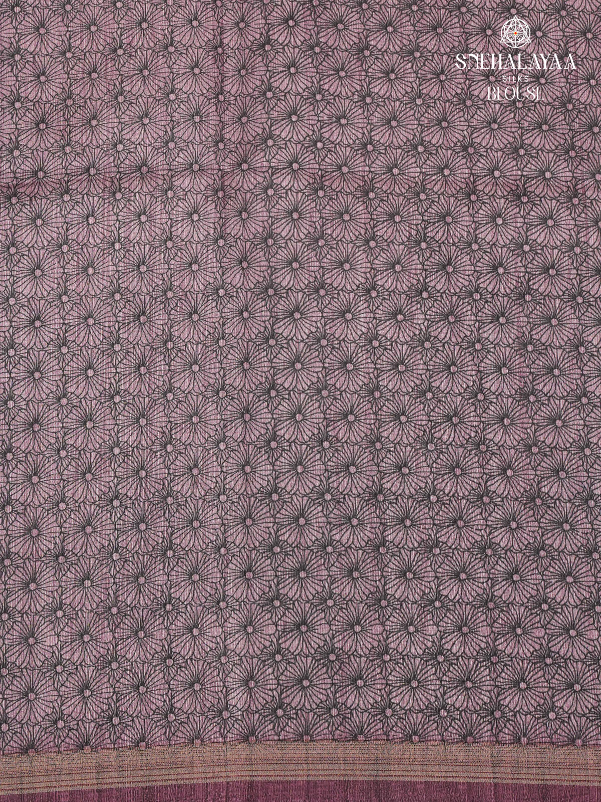 Mauve Rose Floral Printed Tussar Saree