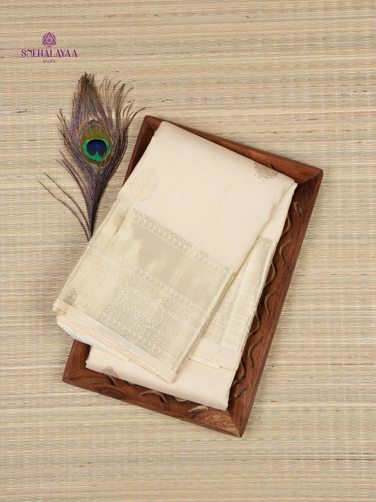 Beige Kanjivaram Silk Saree