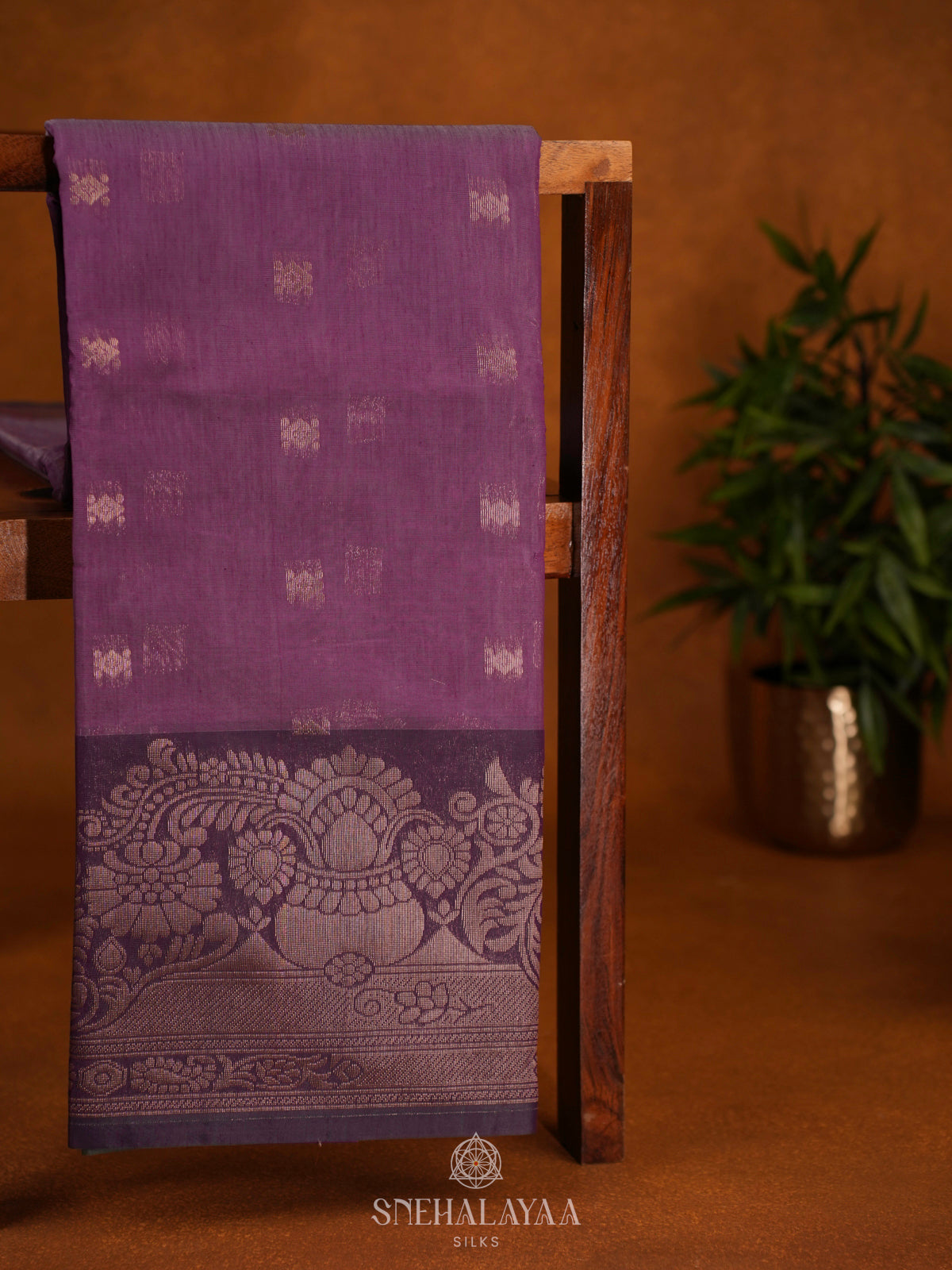 Purple Kanchi Silk Cotton Saree