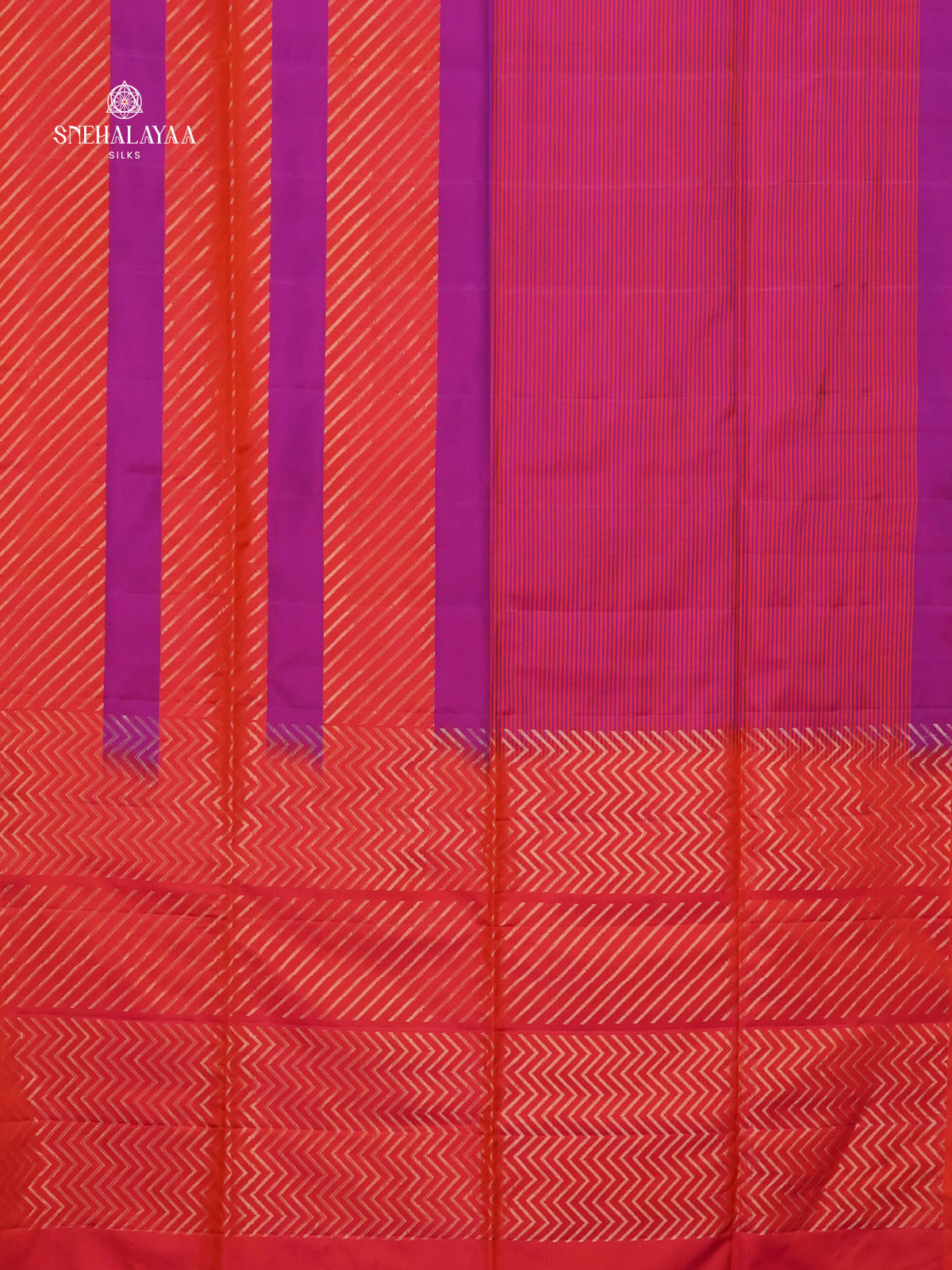 Orange Borderless Kanjivaram Soft Silk Saree