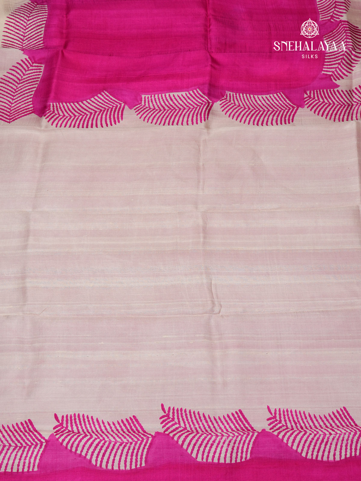 Rani Pink Tussar Silk Saree
