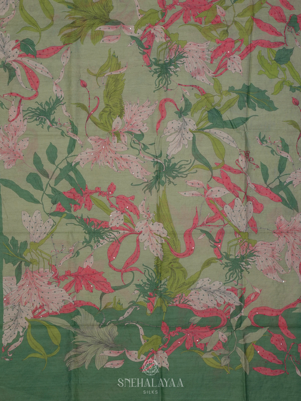 Pale Green Munga Tussar Saree