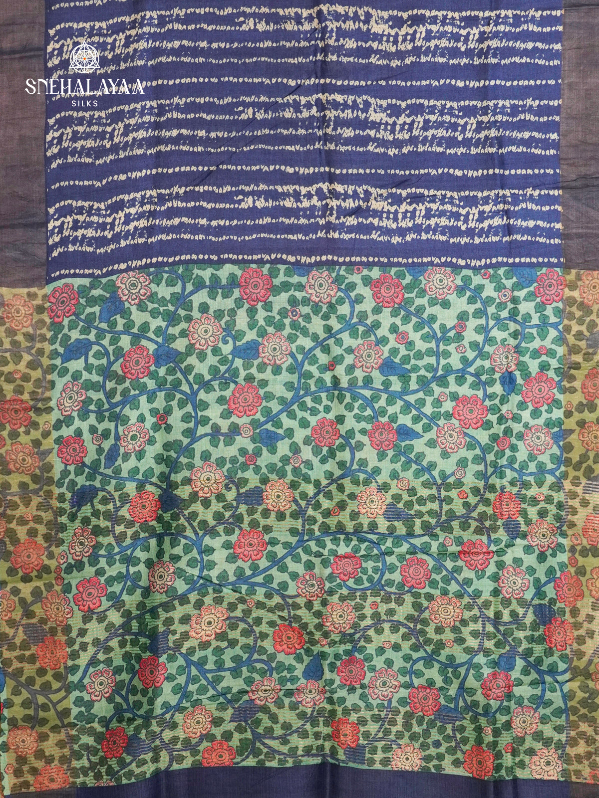 Blue Tussar Saree
