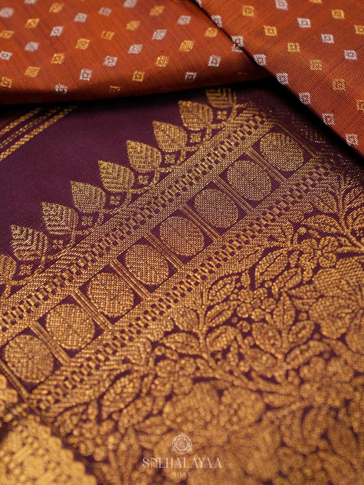 Orange Kanjivaram Silk Saree