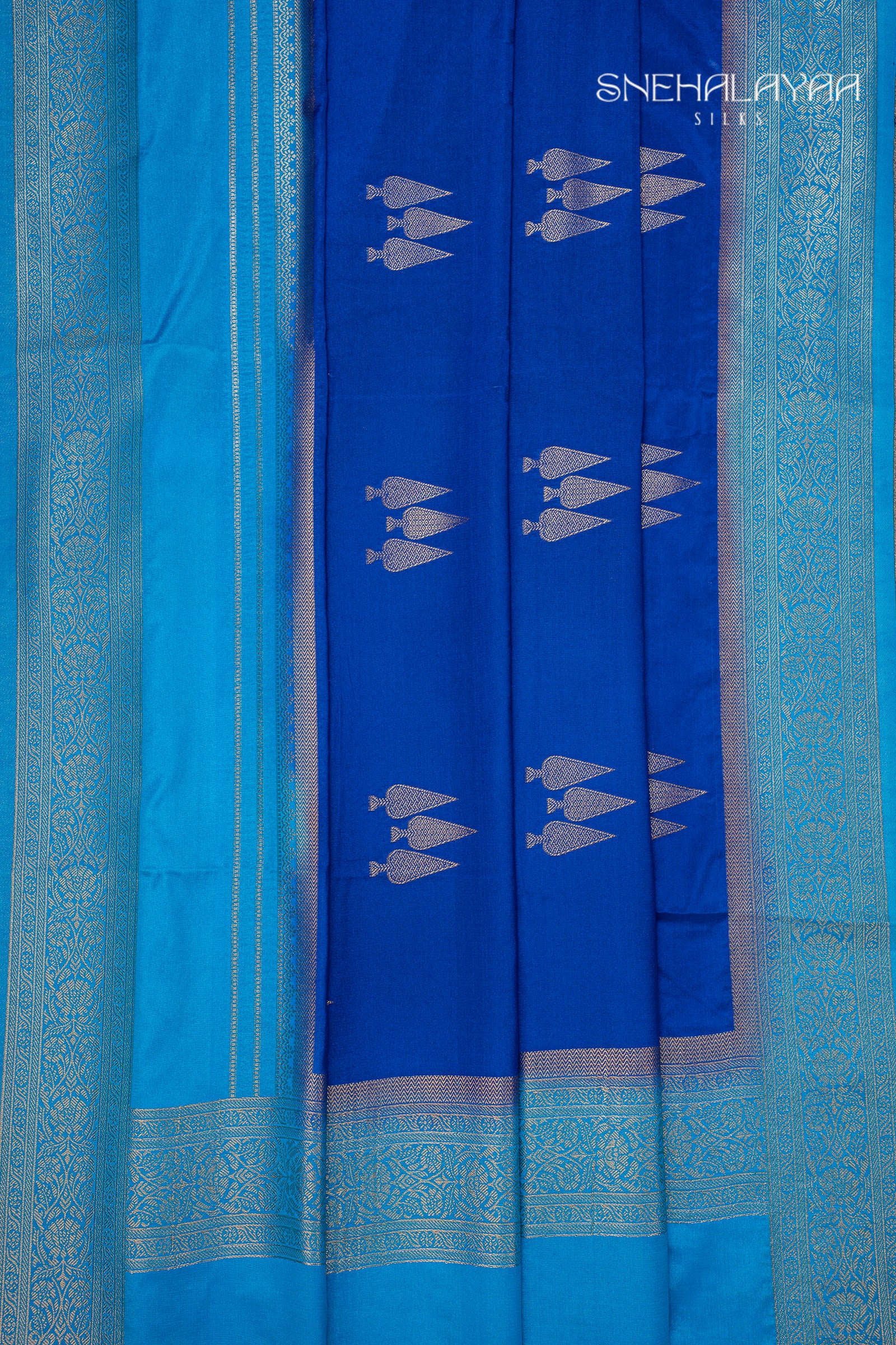 Lapis Blue Semi Mysore Silk Saree