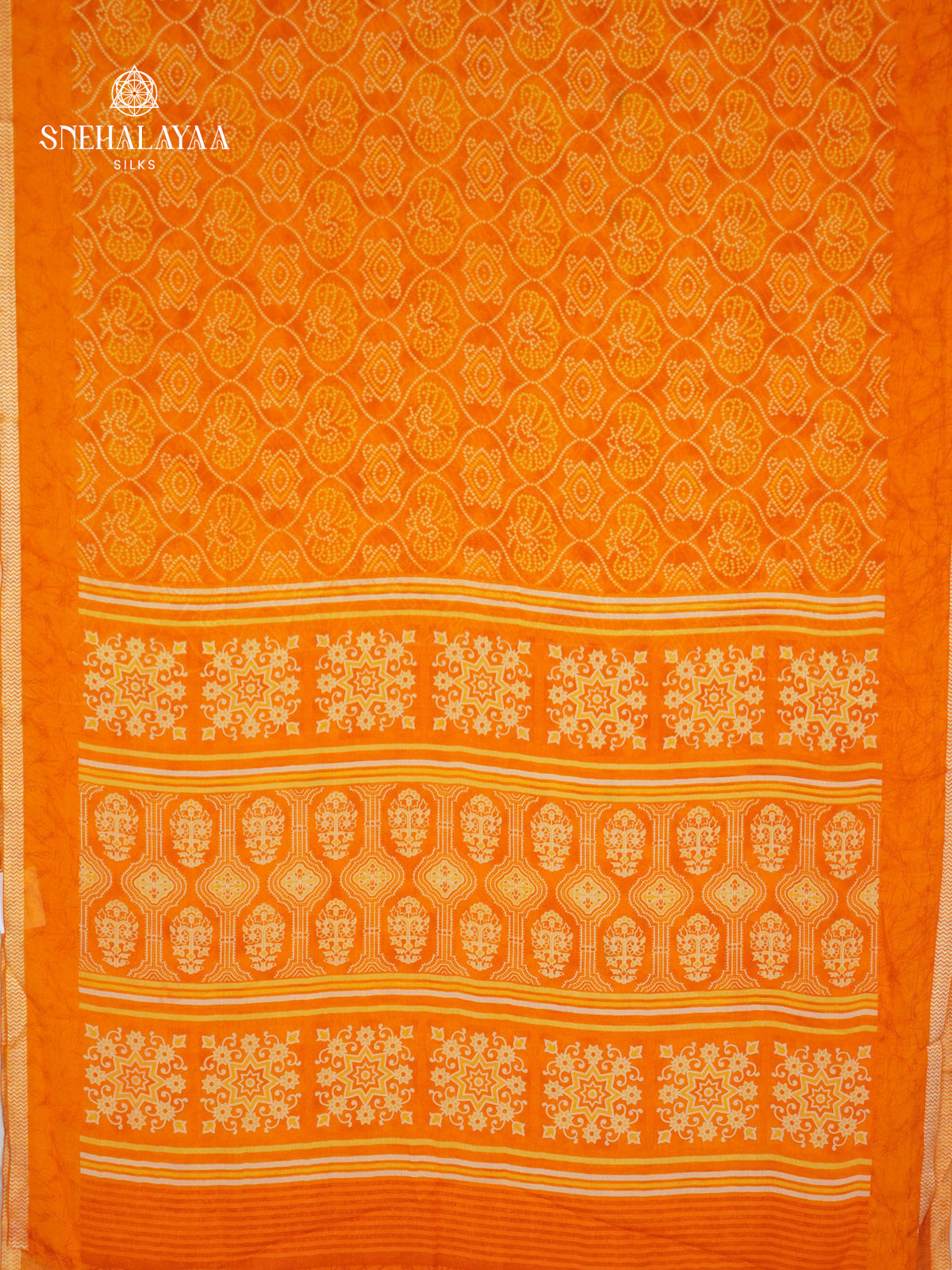 Mango Yellow Chiffon Saree