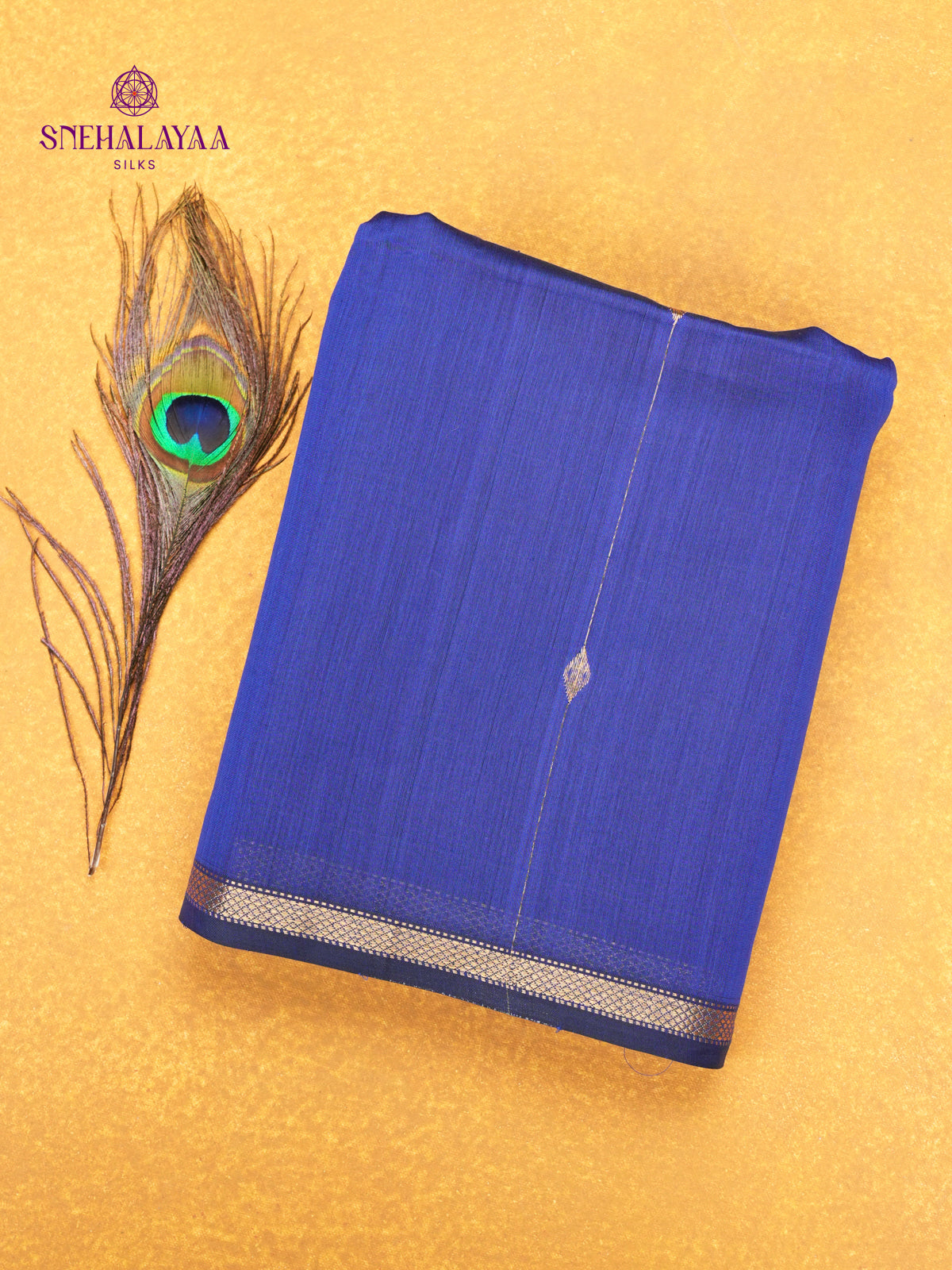 Rich Blue Maheshwari Silk Cotton Saree