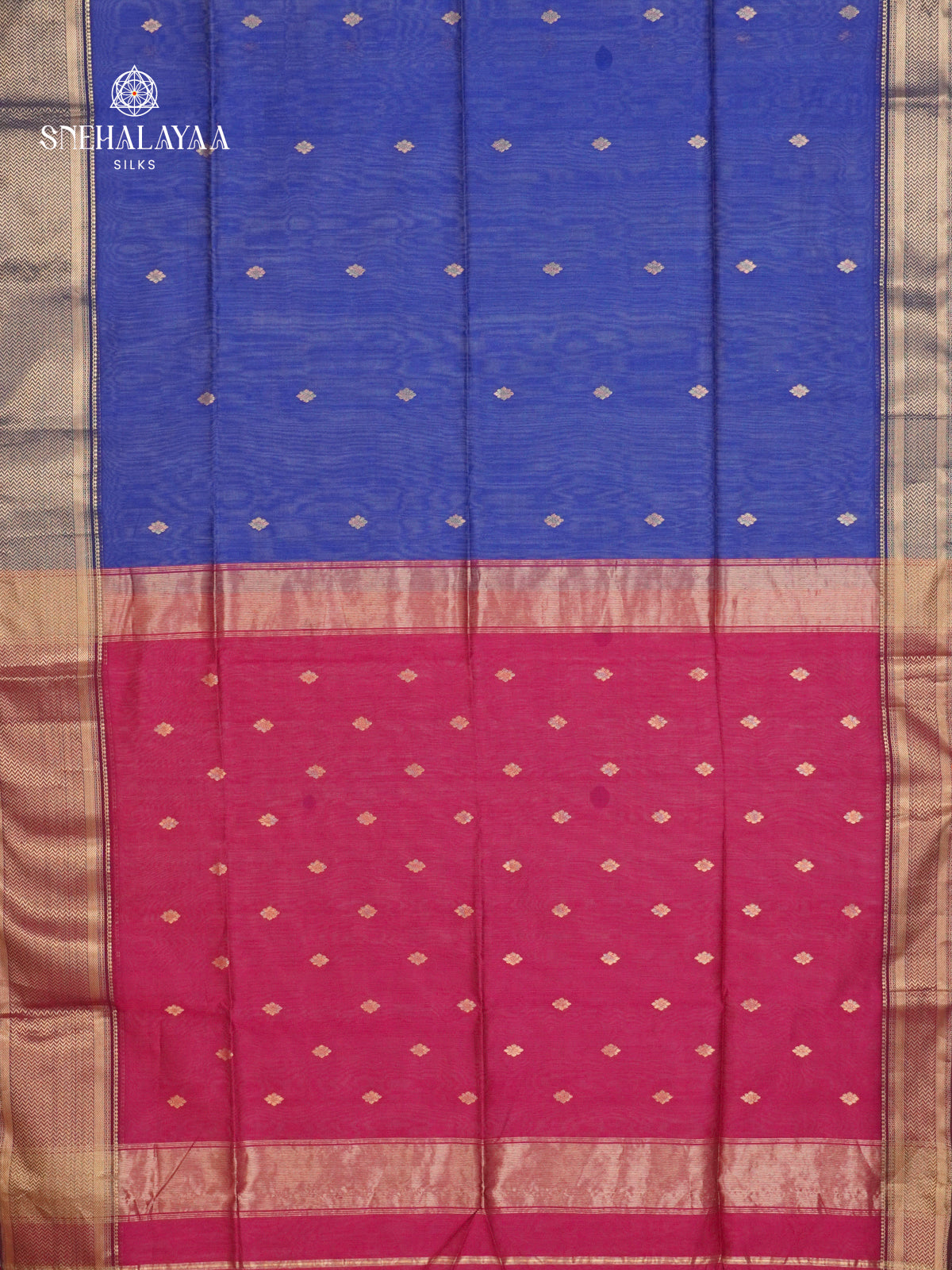 Blue Maheshwari Silk Cotton Saree