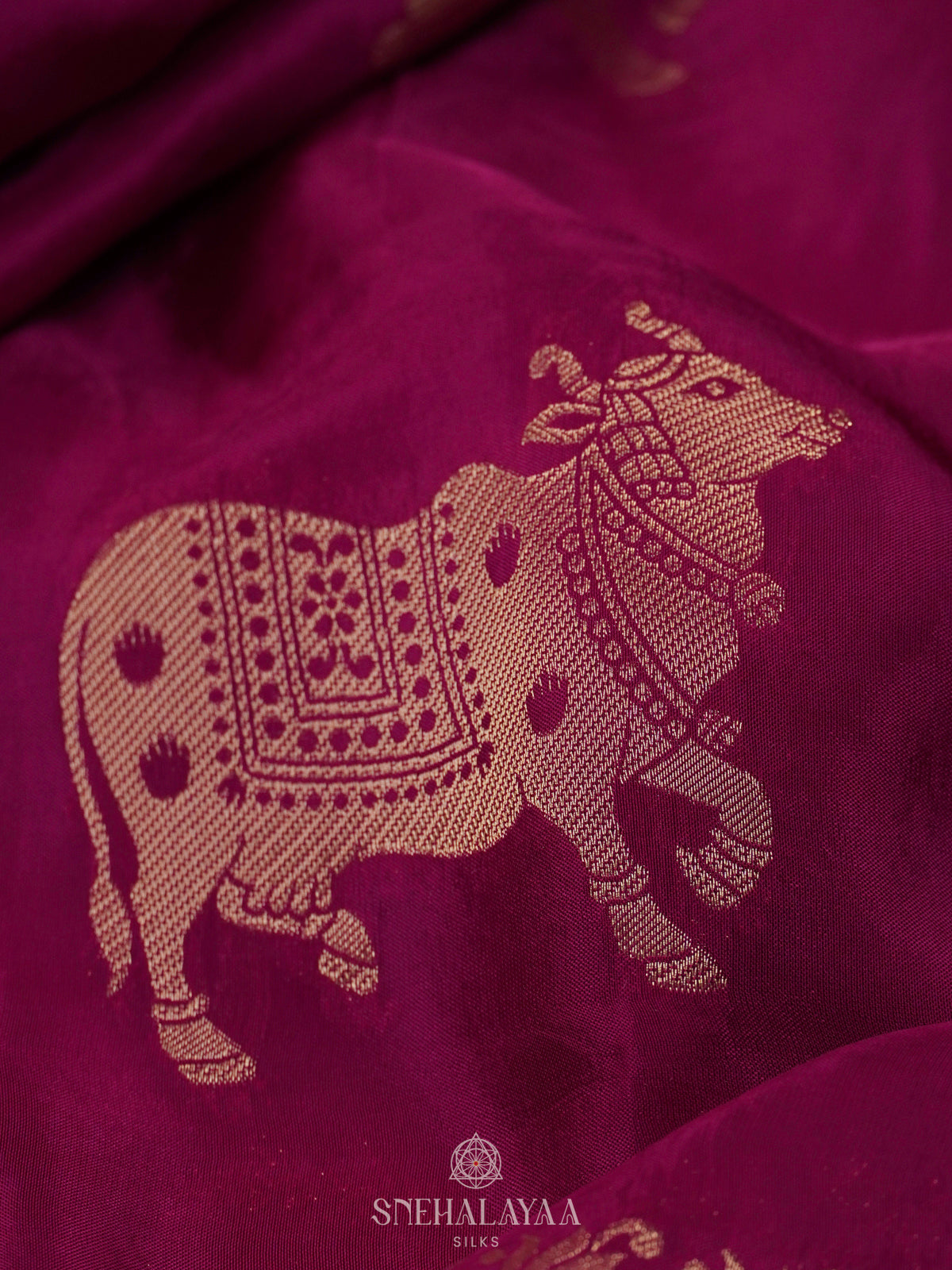 Magenta Banaras Silk Saree