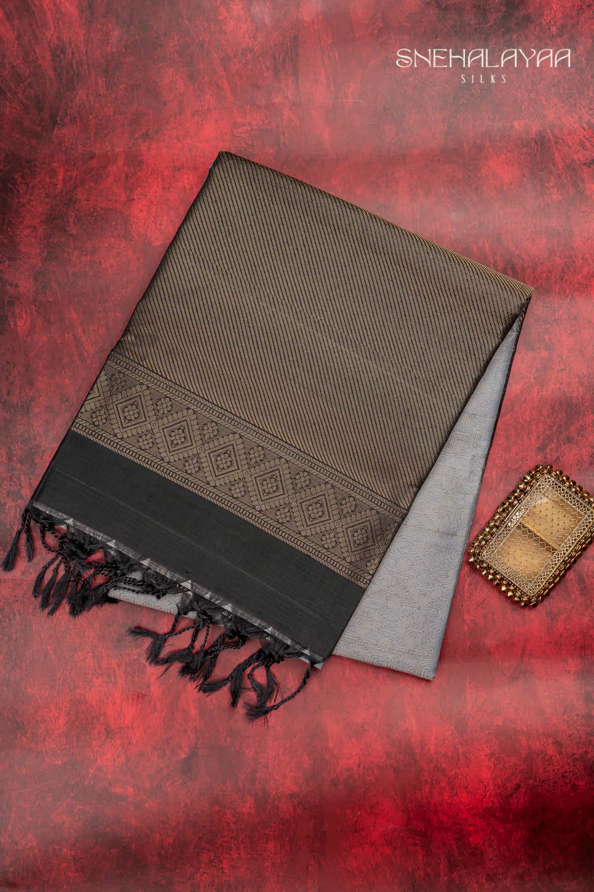 Grey Soft Silk Saree