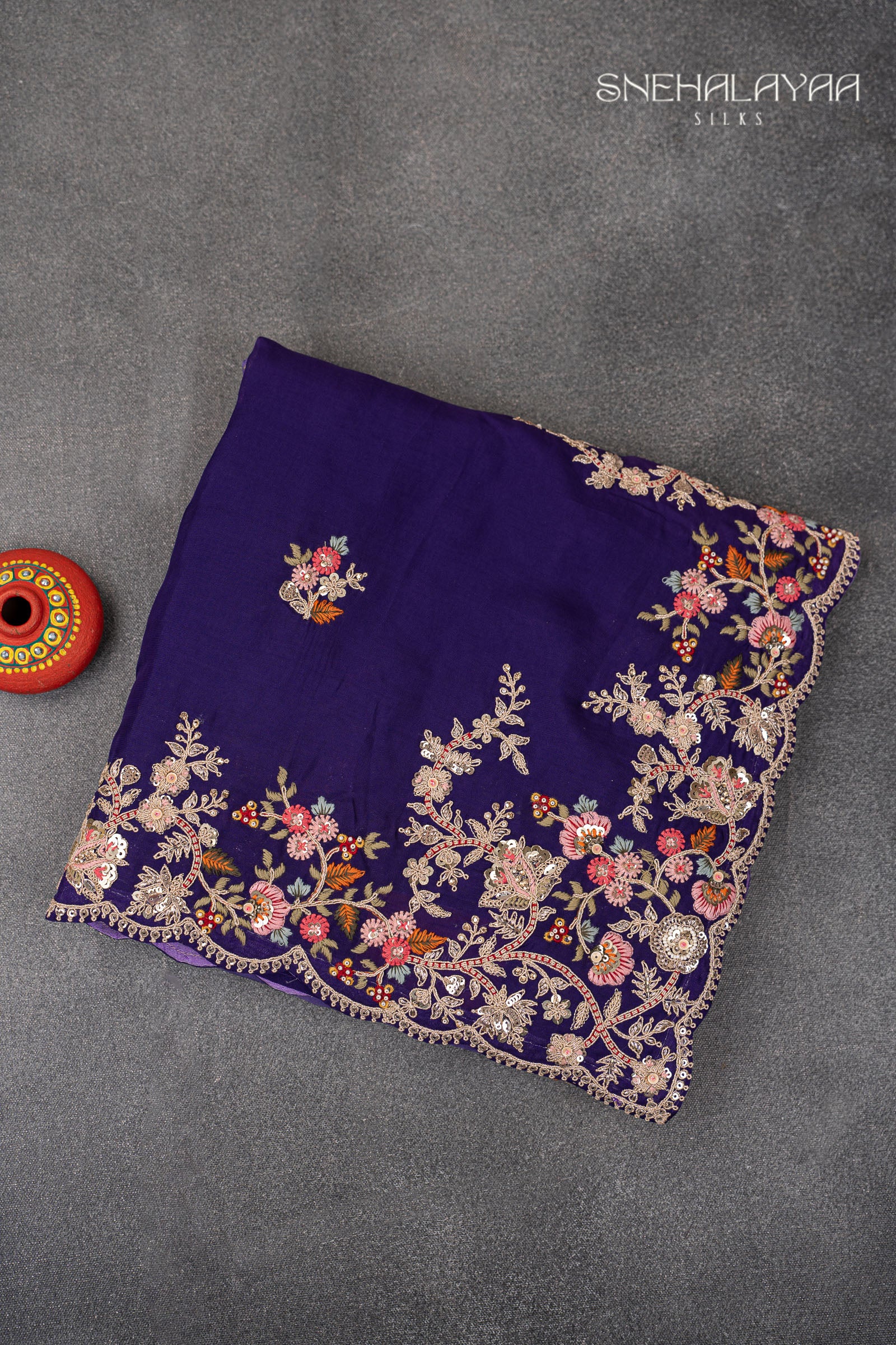 Navy Blue Designer Saree