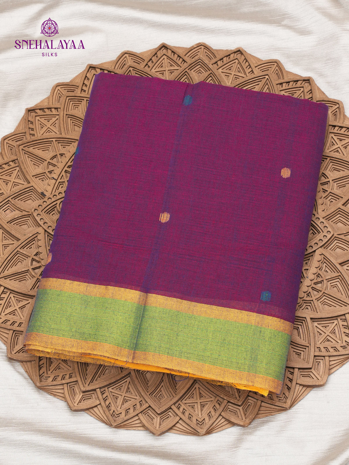 Purple Khadi Cotton Saree