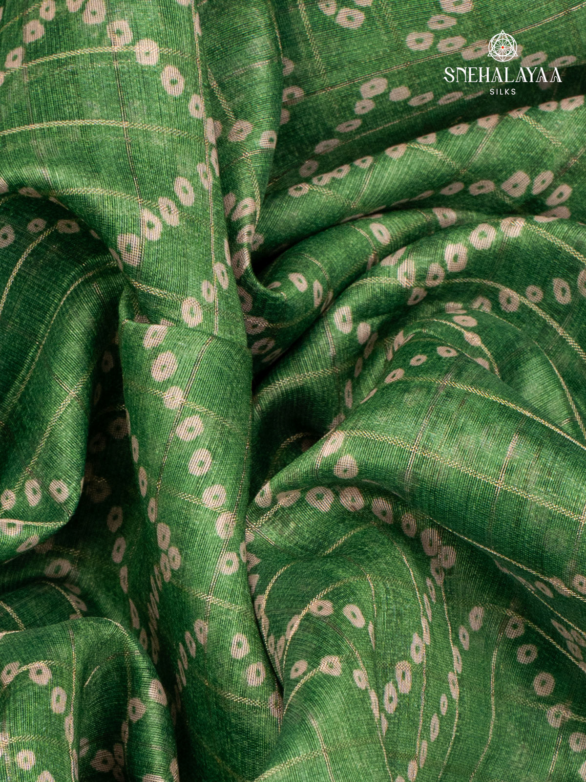 Green Madhubani Saree