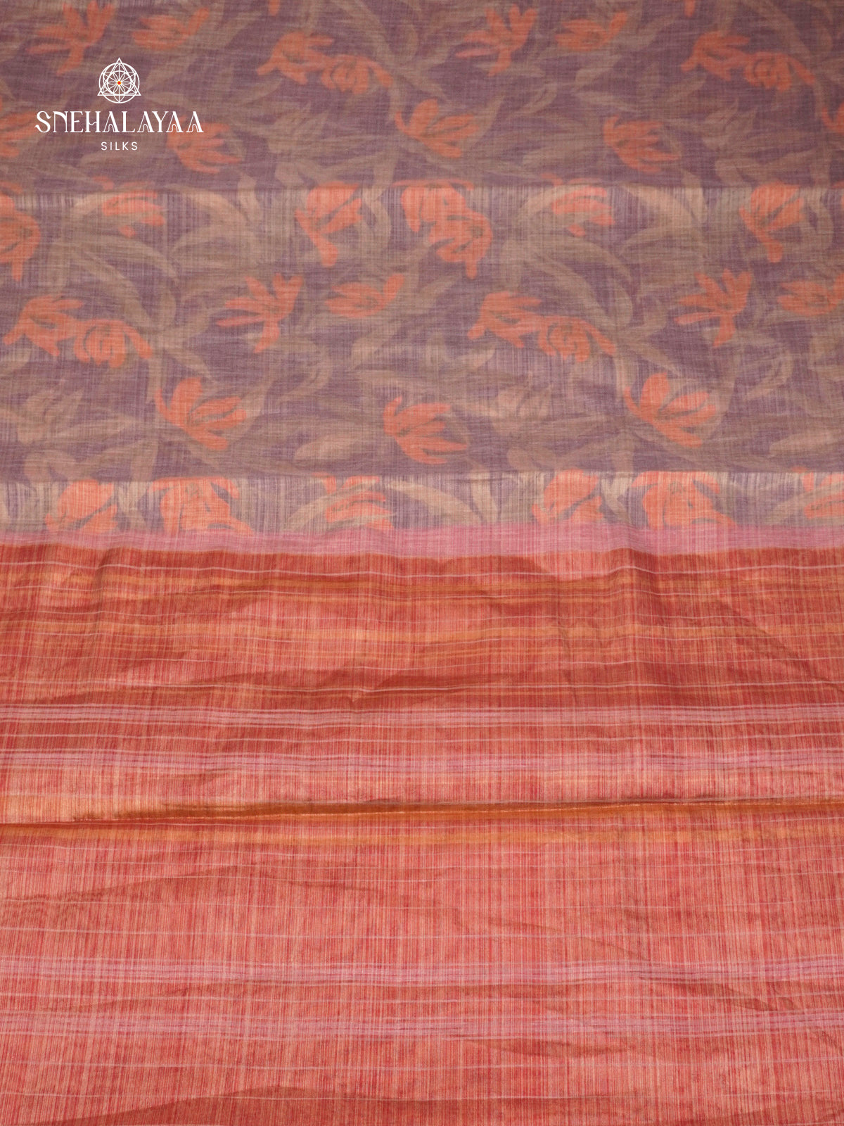 Purple Linen Tissue Saree