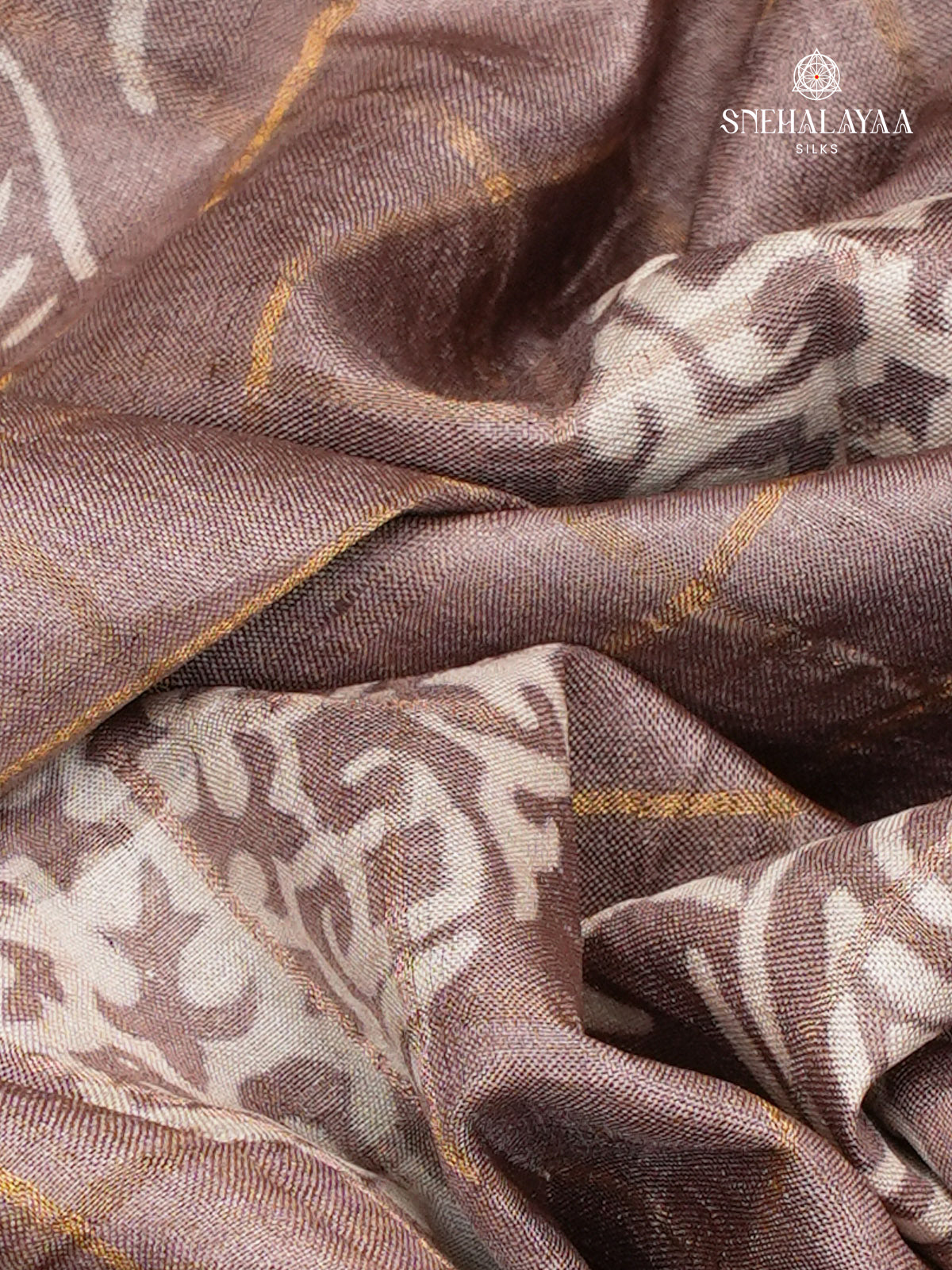 Light Brown Tussar Silk Saree