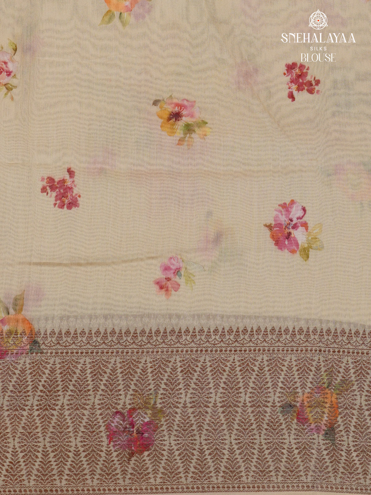 Cream Chanderi Saree