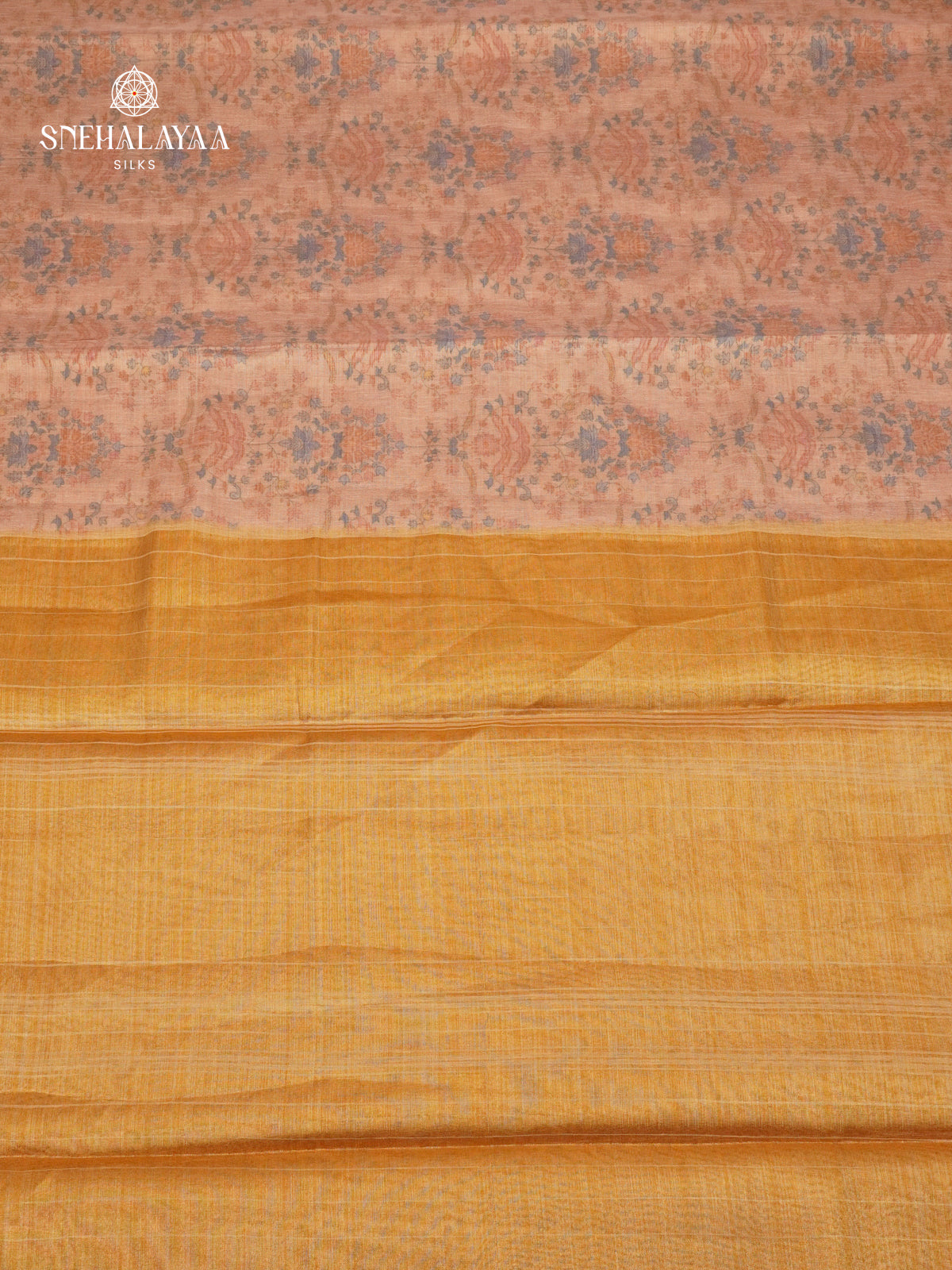 Peach Linen Tissue Saree