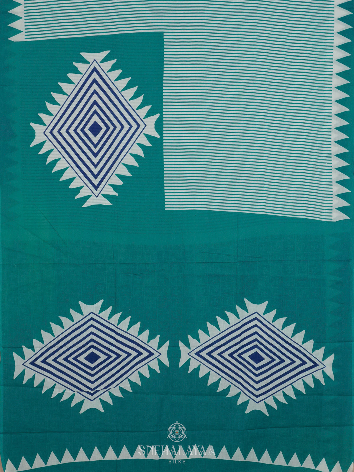 Sky Blue Jaipur Cotton Saree