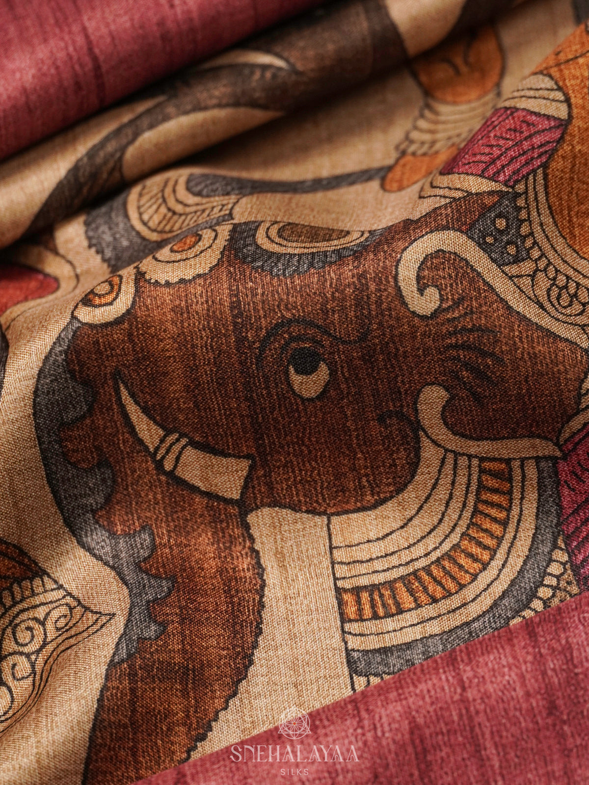 Magenta Tussar Saree