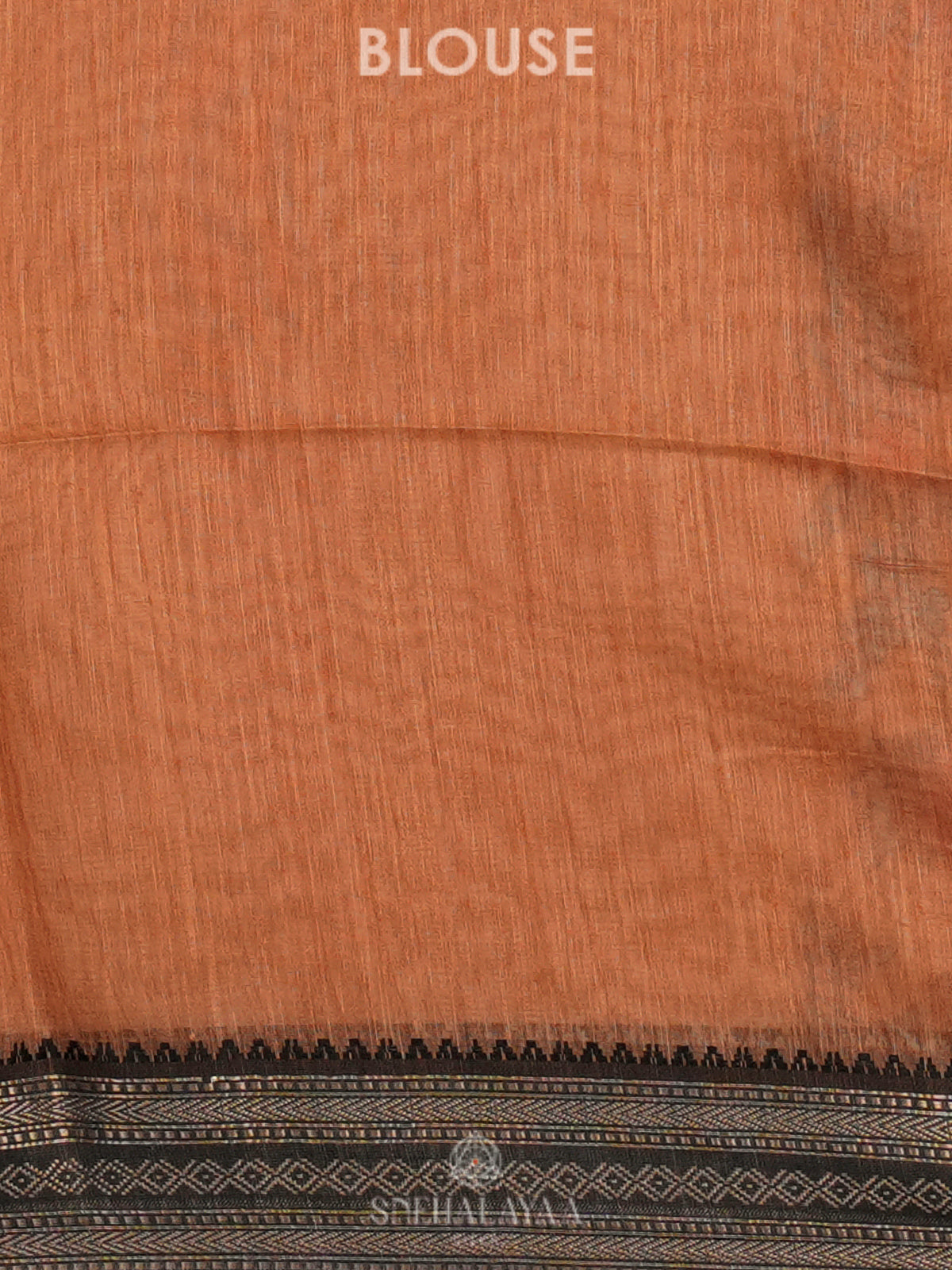 Rust Orange Printed Linen Saree