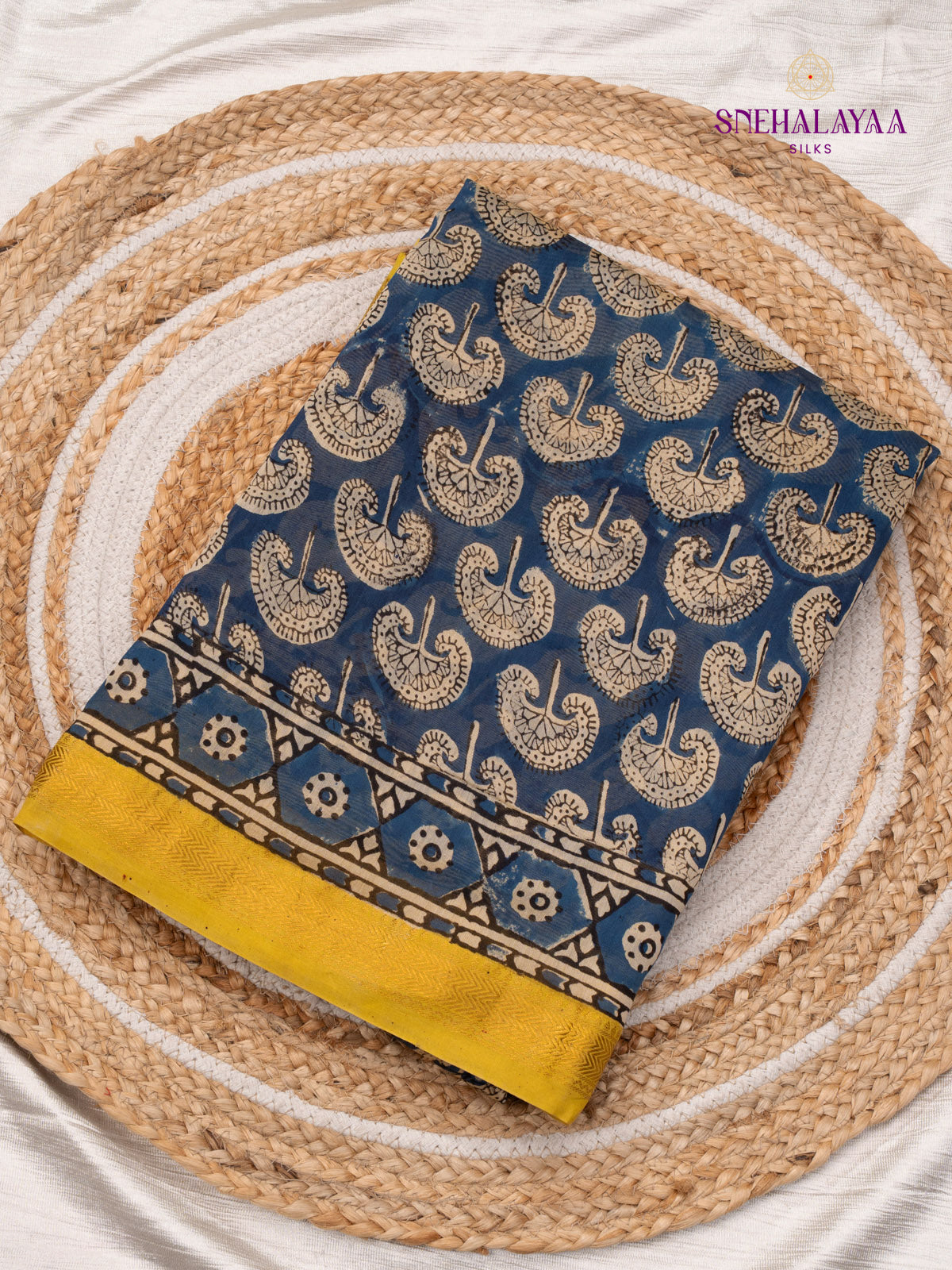 Blue Chanderi Saree
