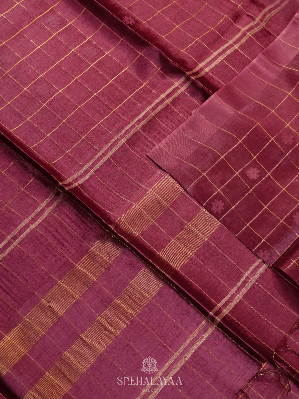 Maroon Tussar Saree