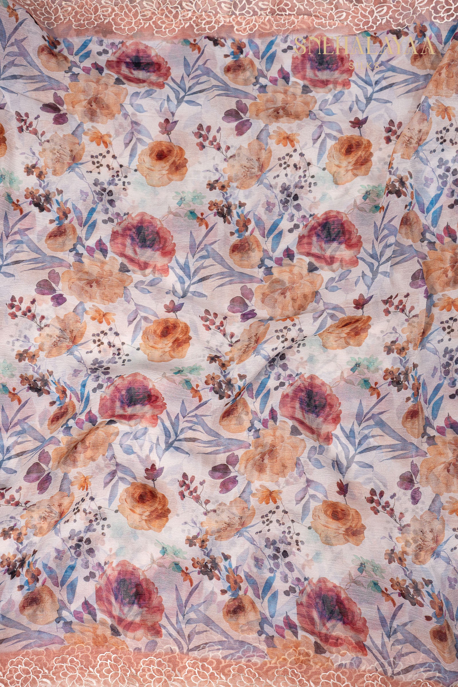 Off White Crush Saree