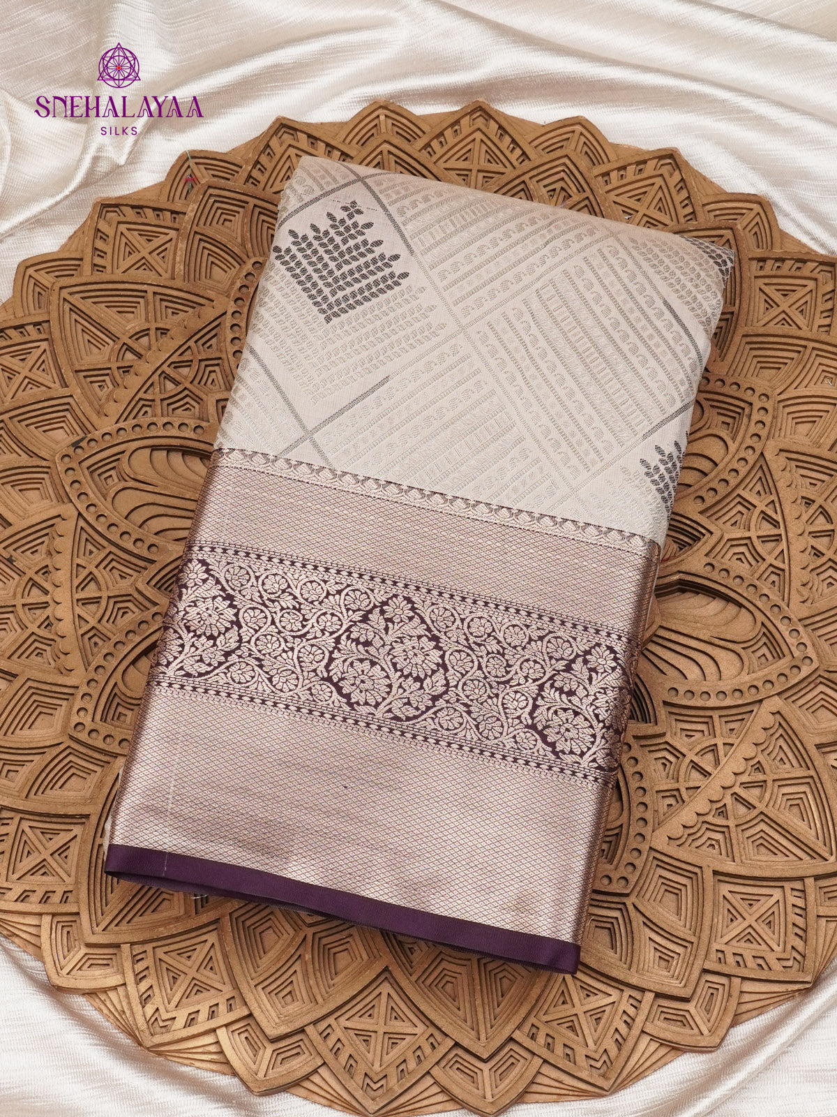Grey Art Silk Saree