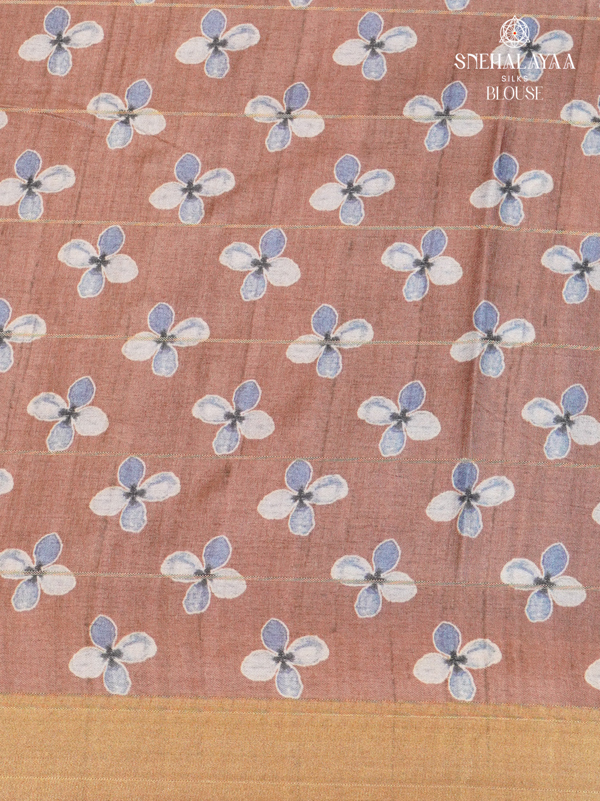 Navy Blue Tussar Saree