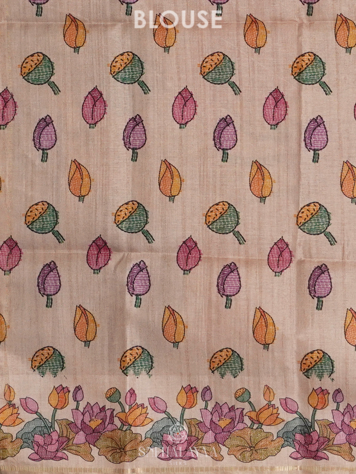 Mauve Rose Tussar Saree