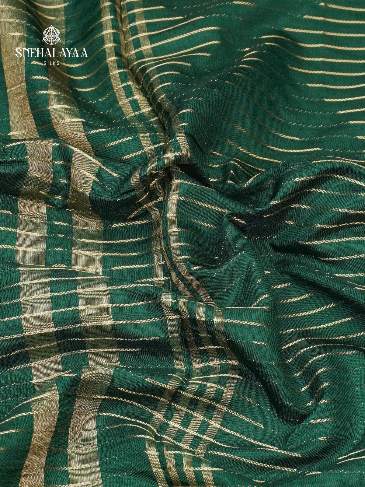 Forest Green Raw Silk Saree