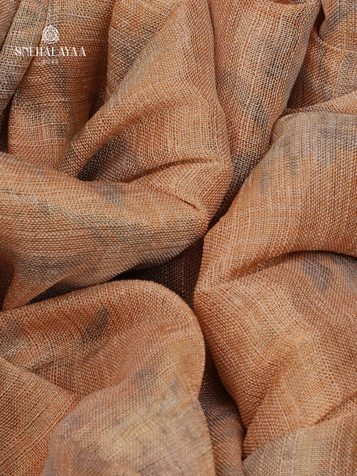 Peach Linen Tissue Saree
