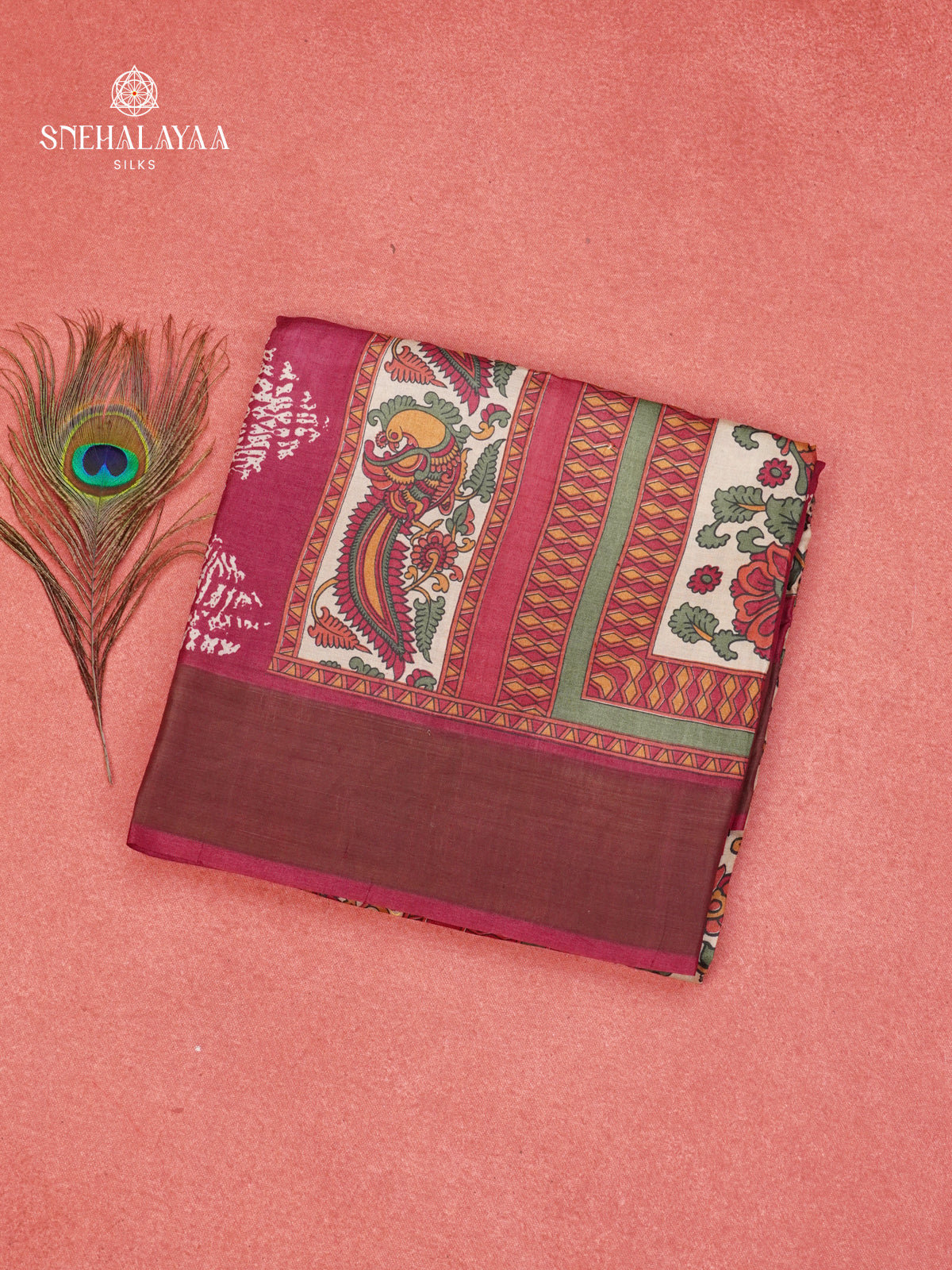 Pink Tussar Saree