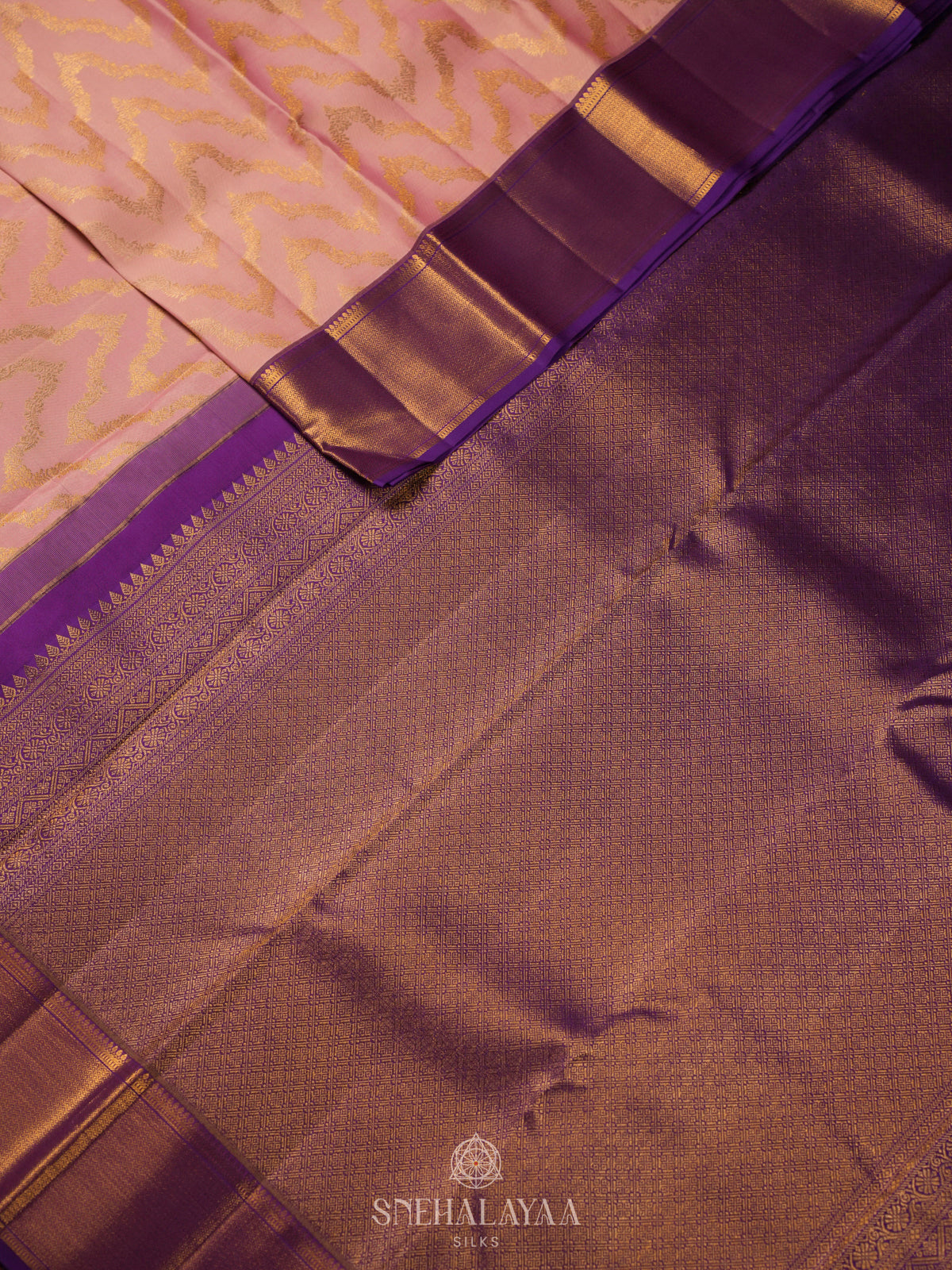 Peach Kanjivaram Silk Saree