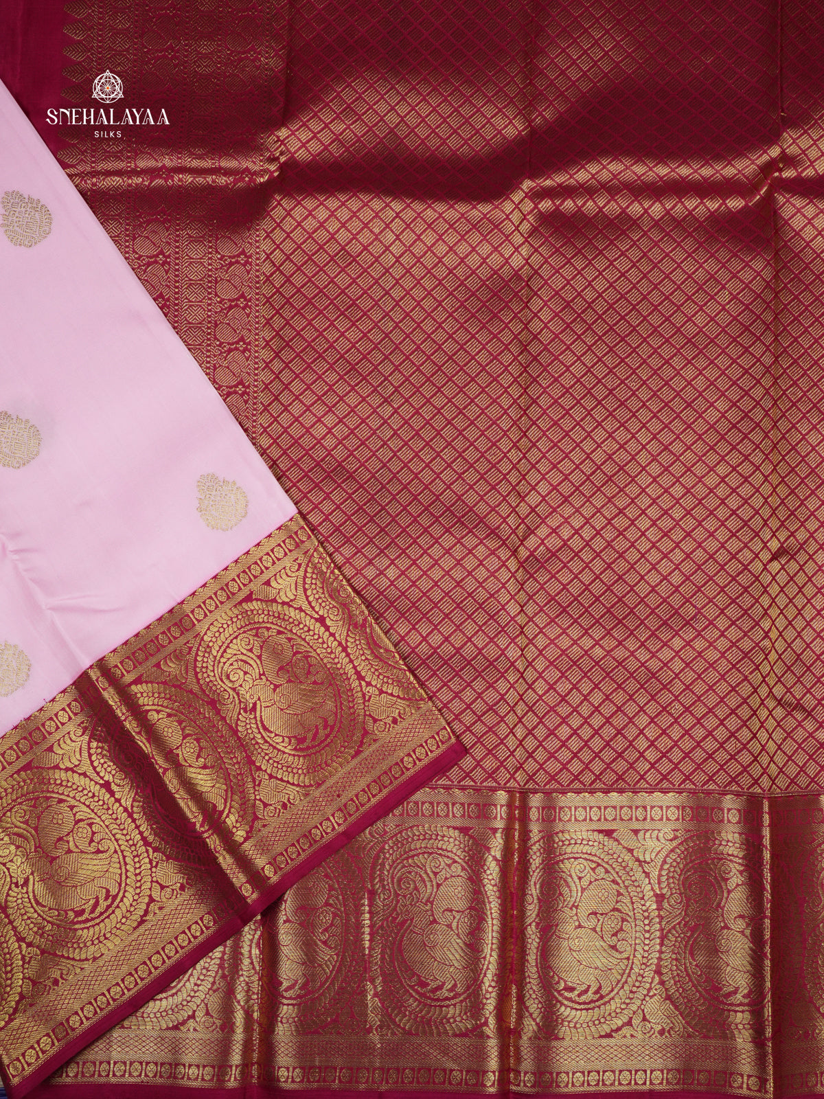 Pale Pink Kanjivaram Silk Saree